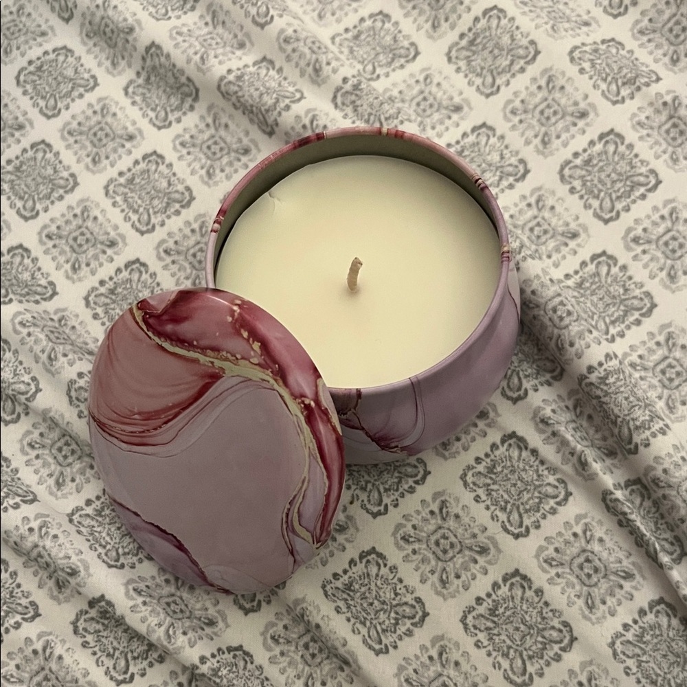 Marbled Pink Candle Jar